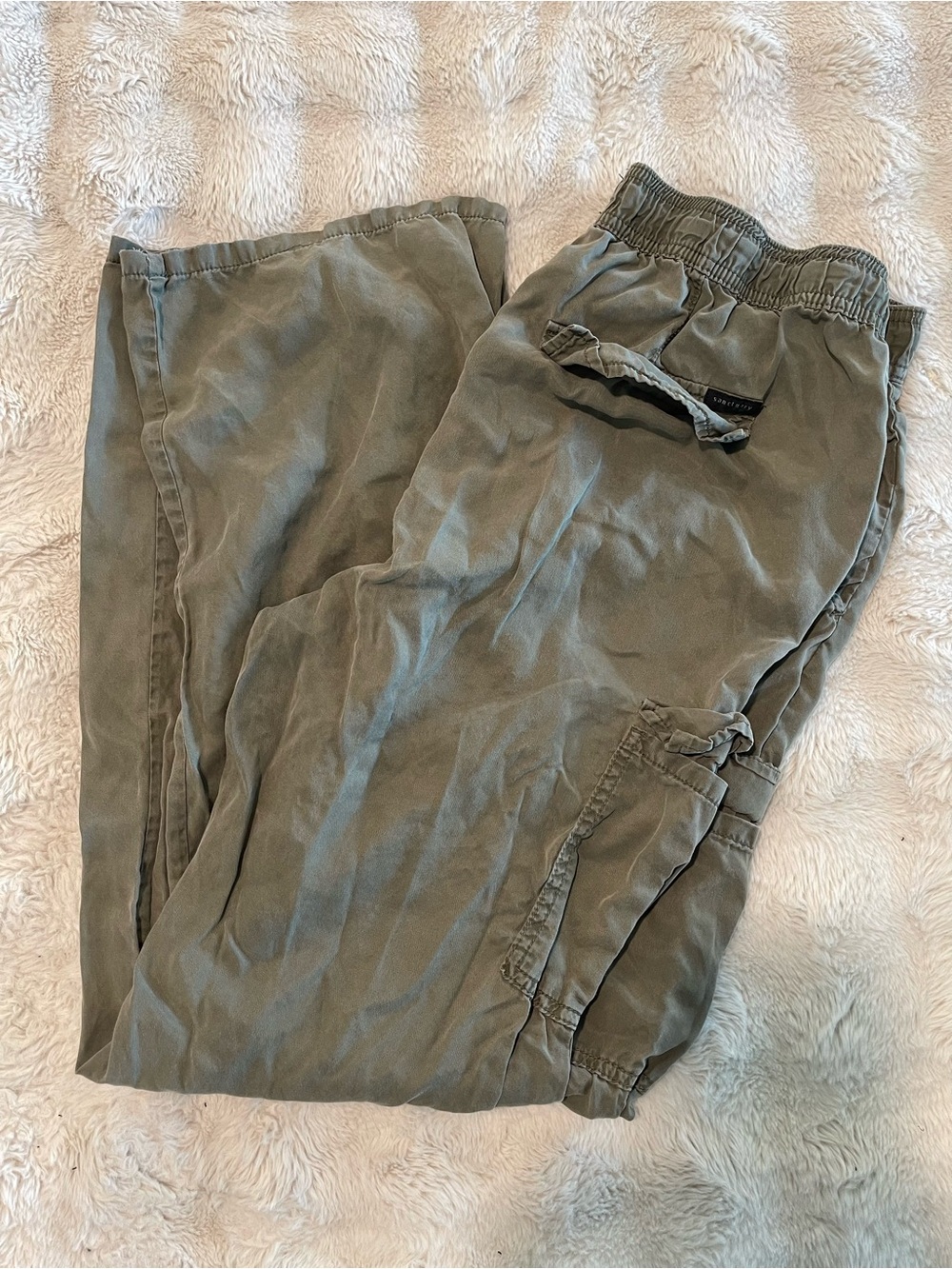 Women’s Sanctuary Casual Elastic-Waist Cargo Pants - Olive Green